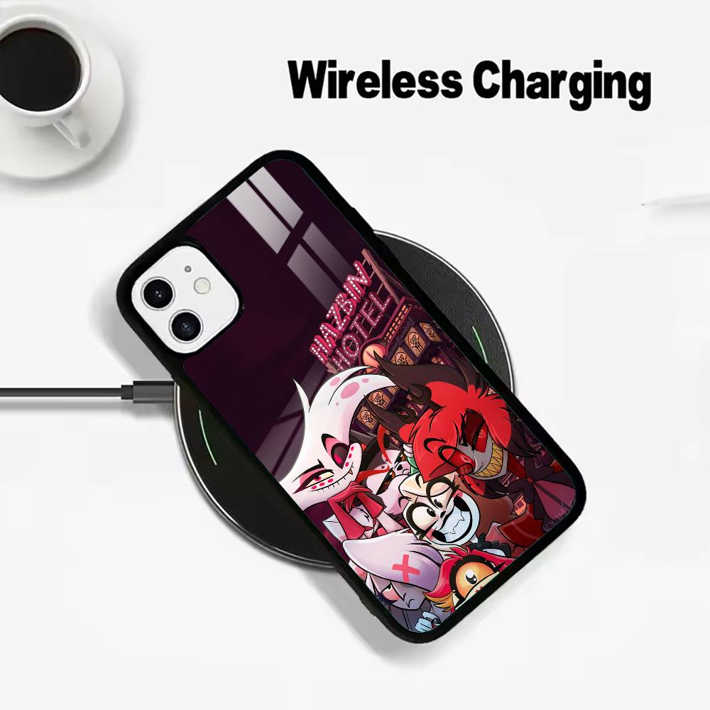 A-Angel Dust H-Hazbin H-Hotel Phone Case For IPhone17 16 15 14 13 12 11 Pro Max 16/15/14Plus Wireless Charger Cover Funda