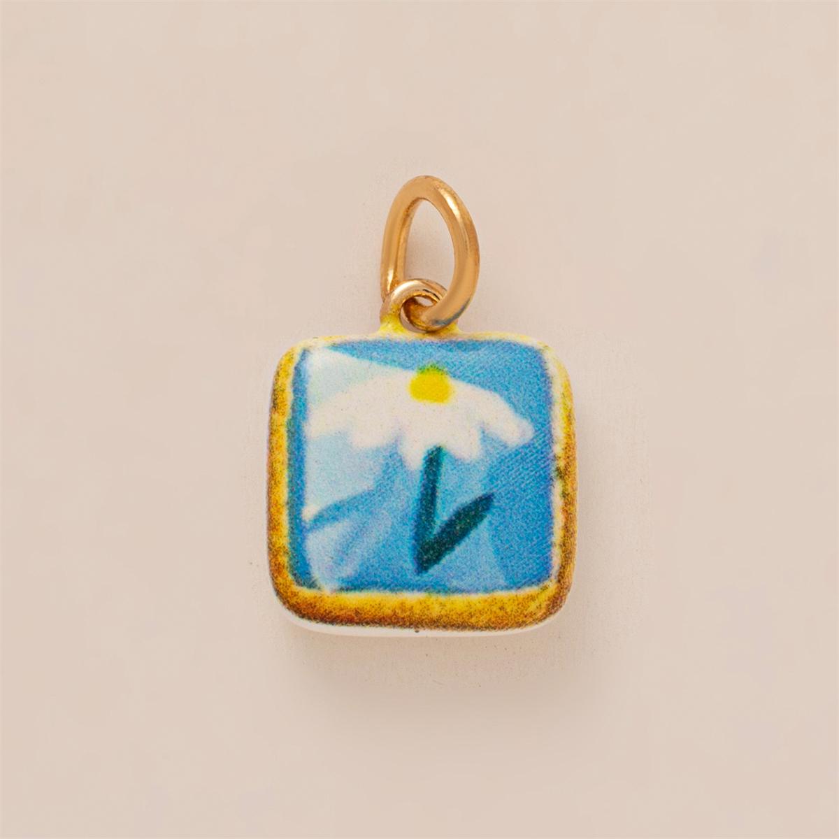 Flower Bow Pendant DIY Accessories Flower Cherry Envelope Gold Plated Color Preserved