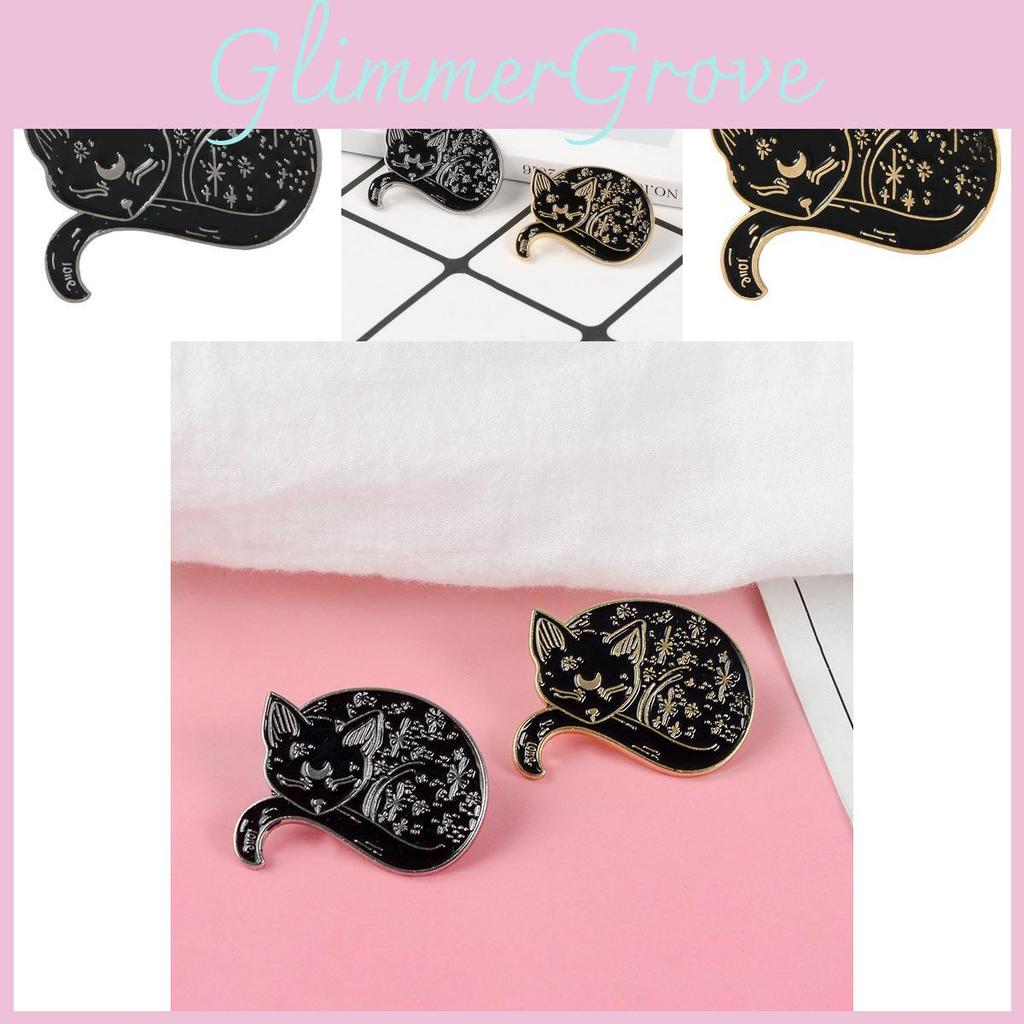 Unique Cartoon Cat Brooch Cute Sleeping Cat Design Fashionable Alloy Pin For Unisex Style