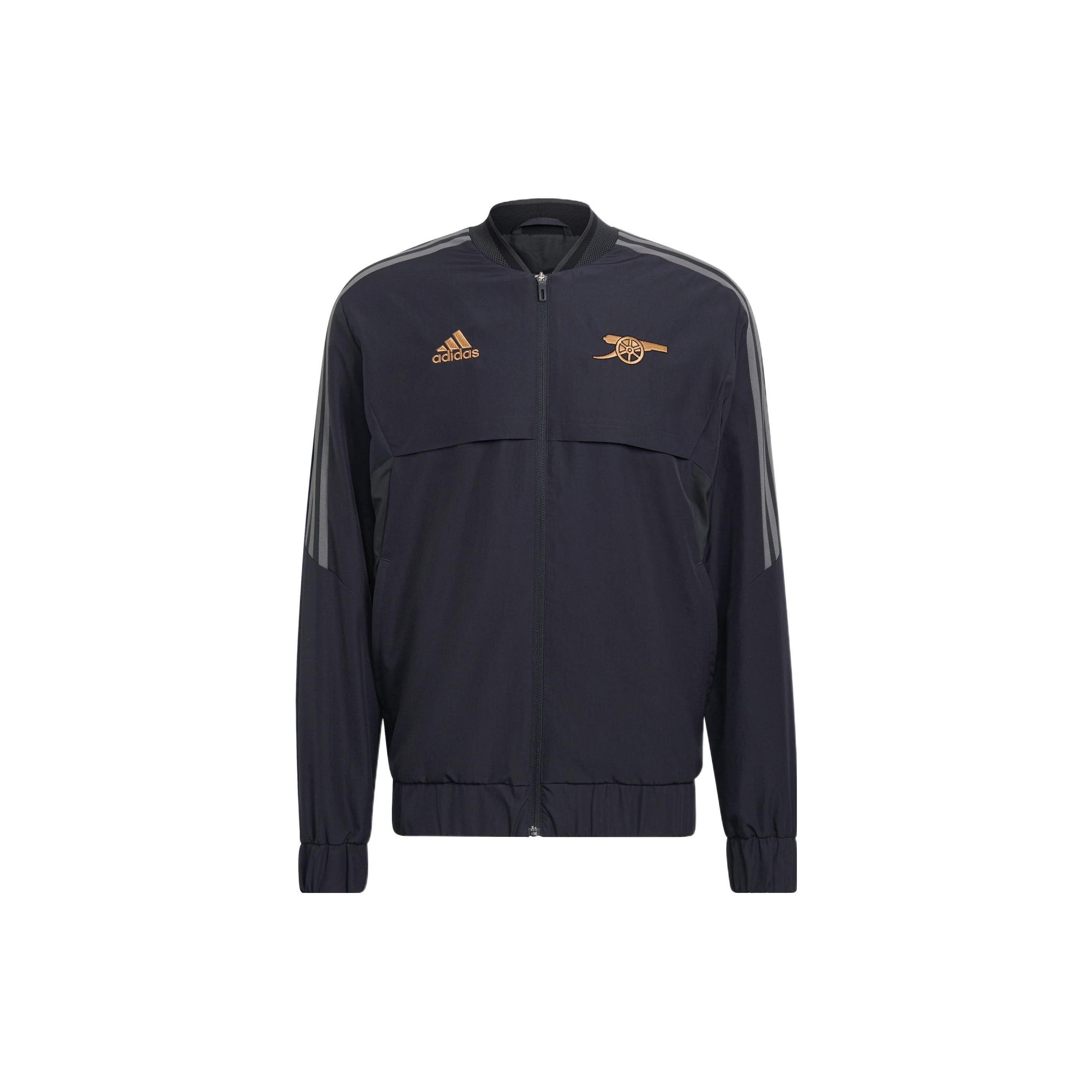 Men s adidas Shoulder Classic Design Logo Embroidered Zipper Sports Jacket Black HA5264 S