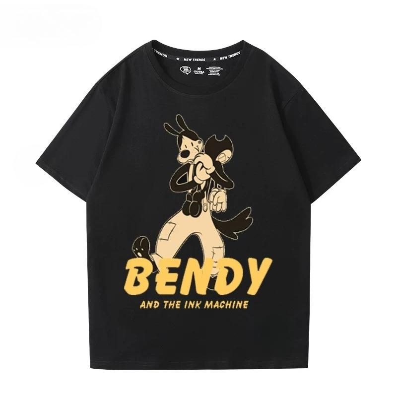 Bendy And The Ink Machine Game Tshirts Cotton Short Sleeve Oneck Female Tshirt Loose Cartoon Graphic Printing T Shirt Unisex