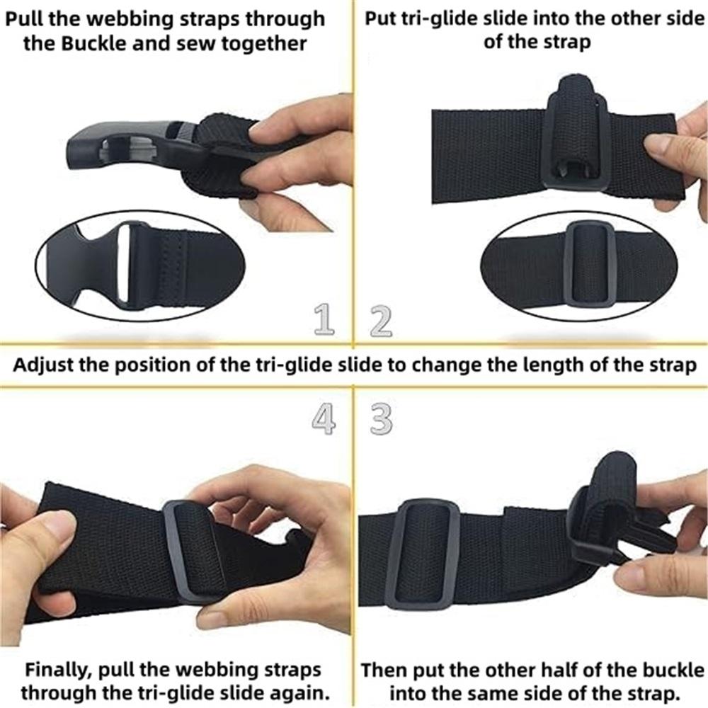 10Pcs Plastic Side Release Buckles, Quick Release Strap Replacement Fittings For DIY Backpack, Dog Collar & Webbing Strap Making, Black