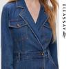 ELLASSAY Women's Versatile Lapel Denim Dress