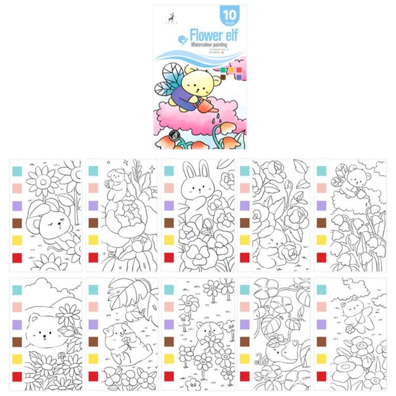 

Детский альбом для эскизов, несколько тем, книга для акварельной живописи, яркое впитывание цвета, для дома, школы или путешествий