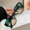 Vintage Cat Eye Sunglasses Women Fashion Love Heart Designer Sun Glasses Sexy Ladies Shades UV400 Luxury Brand