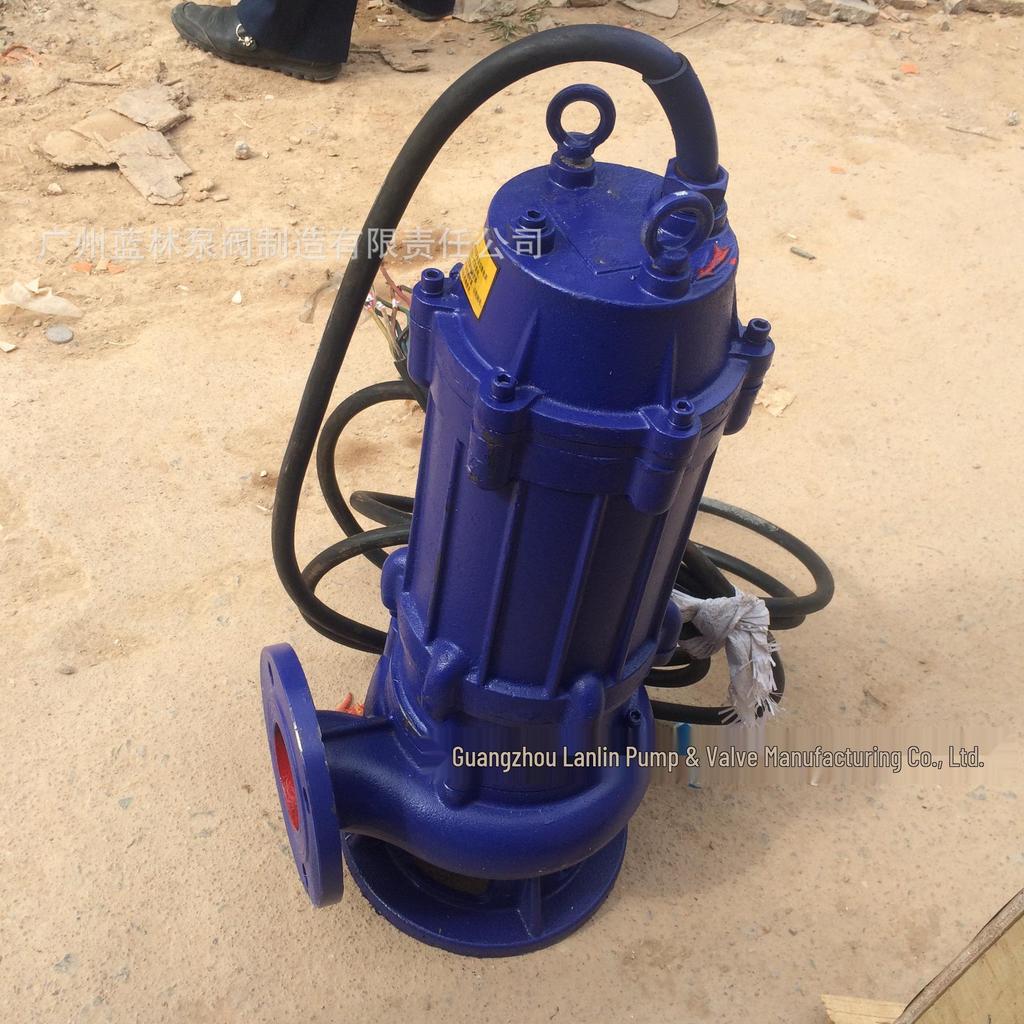 Non-Clog Portable Submersible Sewage Pump, 150WQ100-30, Wear-Resistant Cast Iron.