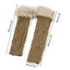 Teenagers Winter Half Finger Mitten Plush Cuffs Keep Warm Lengthen Wrist Gloves