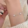 925 Silver Crystal Flower Bracelet for Women Girls New Personality Korean Chain Fashion Jewelry Accessories Party Gifts