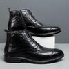 Herrenstiefel im Vintage-Stil Mode Botines Reißverschluss Schnürstiefel Klassische Business-Kleiderschuhe Vielseitige Leder Herren Freizeitschuhe