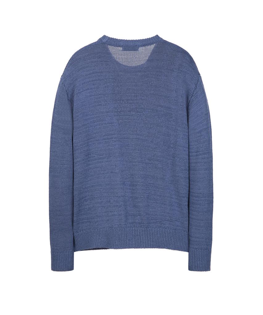 IL CORSO Sheer Round Neck Knit Pale Blue