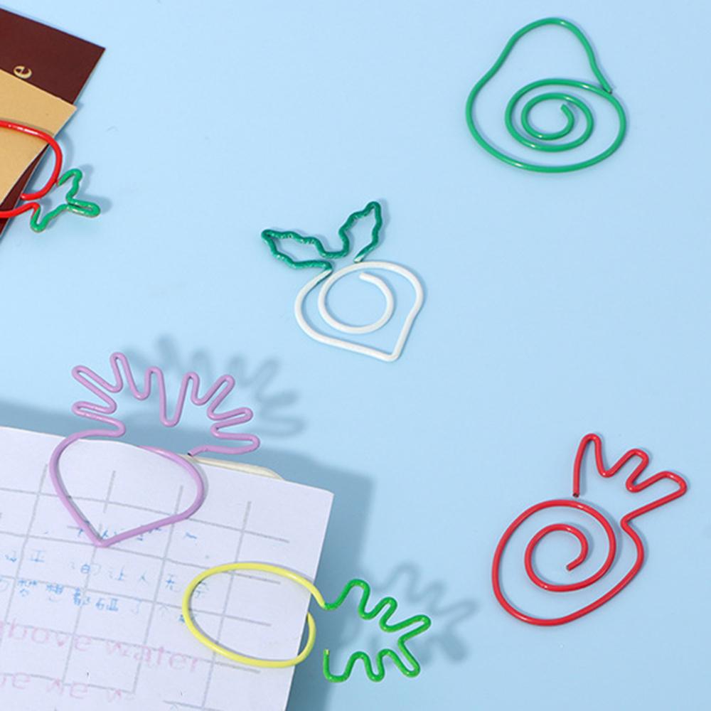 10 Pieces Cartoon Vegetabl Creative Carrot Metal Office School Supplies Cute Paper Clips Gift
