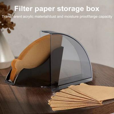 Boîte de rangement pour filtre à café en papier avec couvercle anti-poussière, support en acrylique pour filtre à papier pour modèle V01, conception verticale