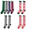 Cute Plush Christmas Socks For Kids Over The Knee Striped Cartoon Toy Socks