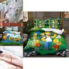Set Lenzuola 3 Pezzi Personaggio Cartone Animato I Simpson con Materiale Morbido e Fantasie Stampate per il Comfort della Camera da Letto