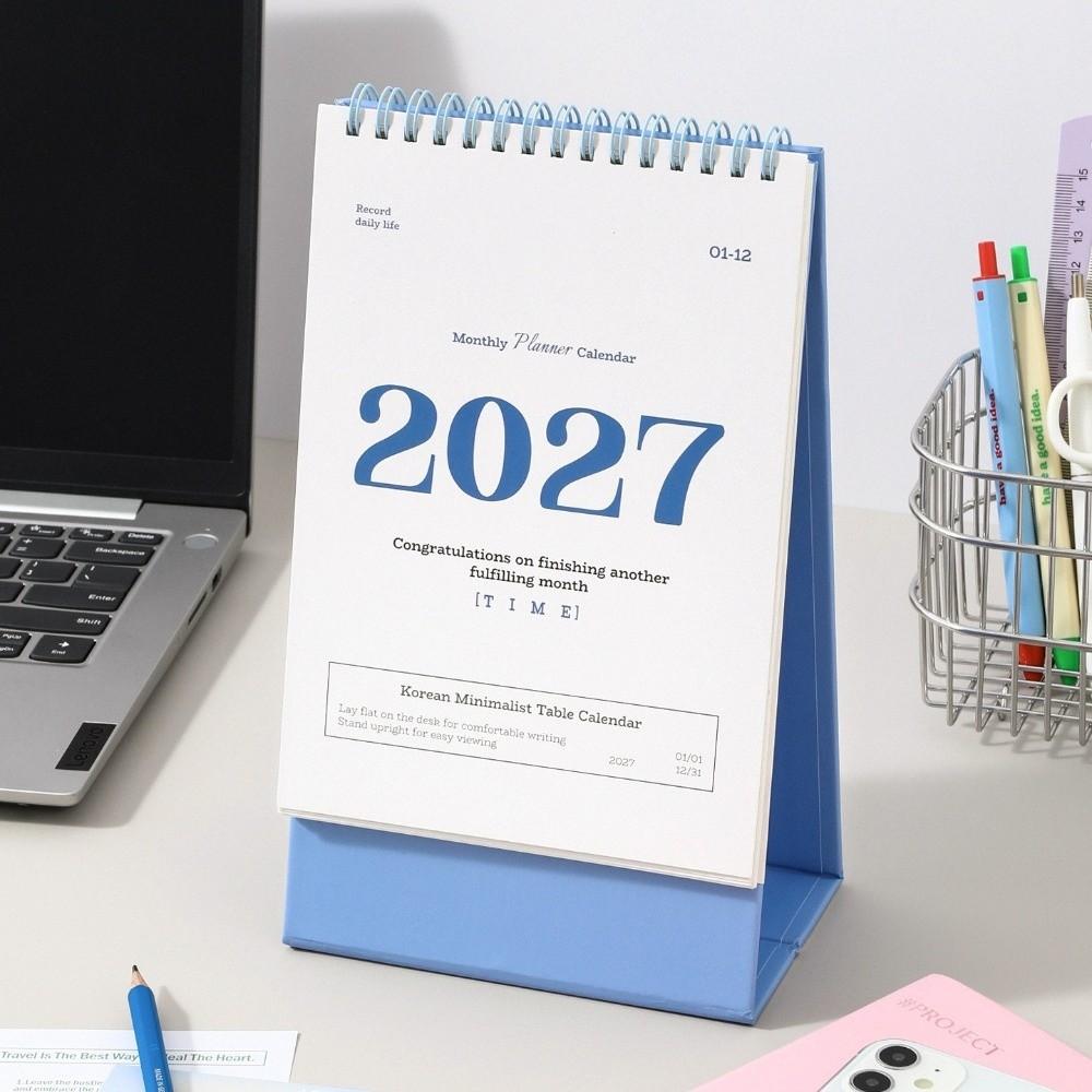 Blue Desk Calendar Korean Style Planner Calendar New Coil Calendar Student Planning