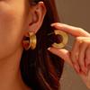 GEMCHIC Women's Geometric Gold Plated Stainless Steel Hoop Earrings