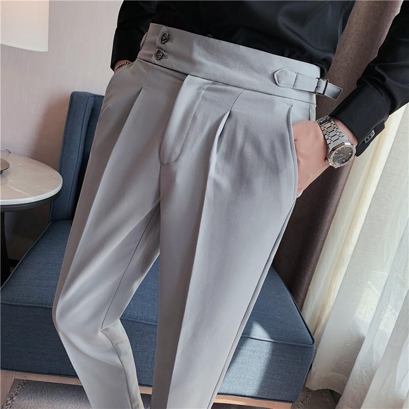 Naples Men's Loose Straight-Leg Trousers - 2025 Spring/Autumn Casual Korean Style, Trendy Business Pants
