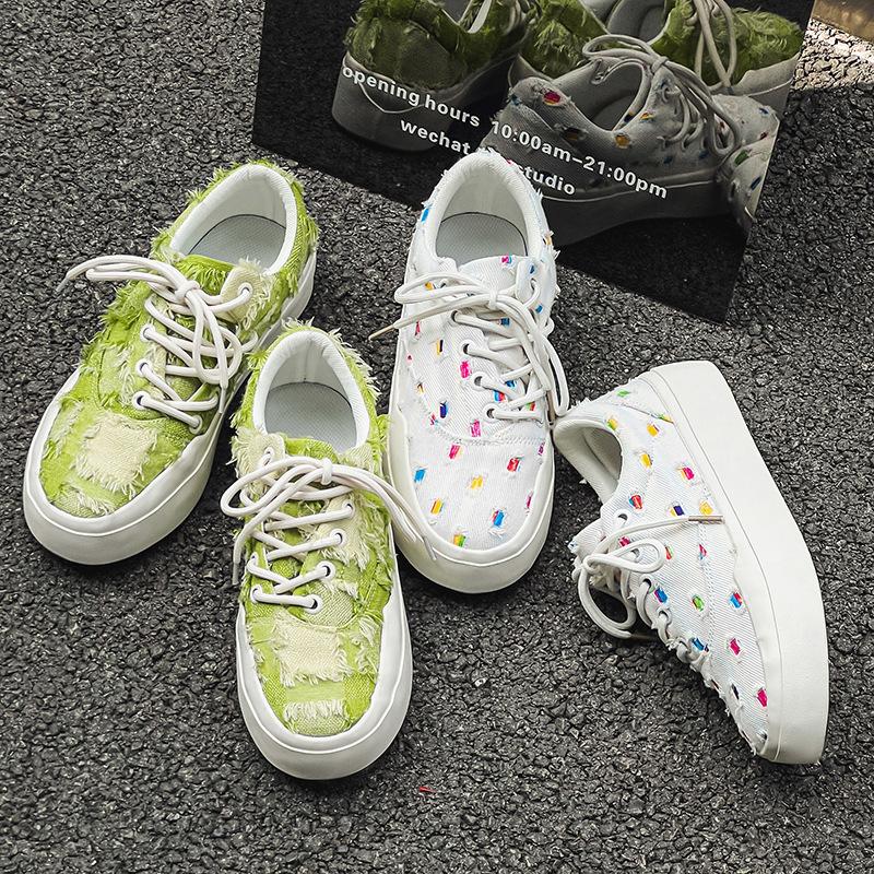 2025 New Small Fragrant Style Handmade Edge Small Floral Classic Canvas Shoes Couple Skateboarding Shoes