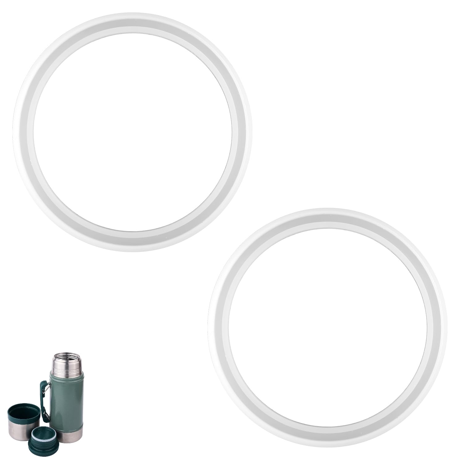 2pcs Gasket Replacement for Stanley Classic 24oz Food Jar, Silicone Seal Ring Stopper Leak Seal Parts Leak-Proof Water Bottle Lid O Ring Replacement