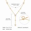 18K Gold Plated Stainless Steel Butterfly Figaro Chain Y Necklace Tarnish Free Zircon Pendant Office/Career Layering Jewelry for