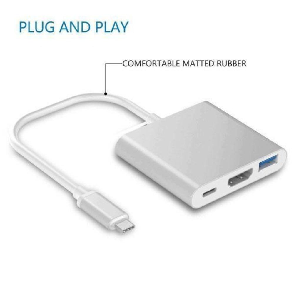 4K Type C Adapter Digital Multiport Hub Type C To Video Connector with USB 3 0 Port and Type C Charging