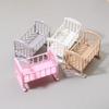 Miniature Dollhouse Baby Bed 1:12 Mini Baby Crib Rocking Bed Model  Dollhouse Furniture