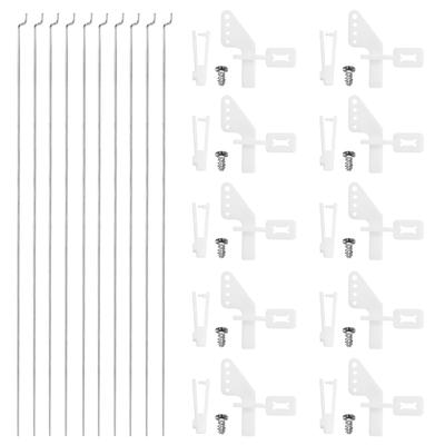 Uxcell 10-Piece Set of 304 Stainless Steel 1.2x210mm Z Push Rods for DIY RC Car, Boat, Airplane, and Helicopter Models, and 10-Piece Set of Nylon