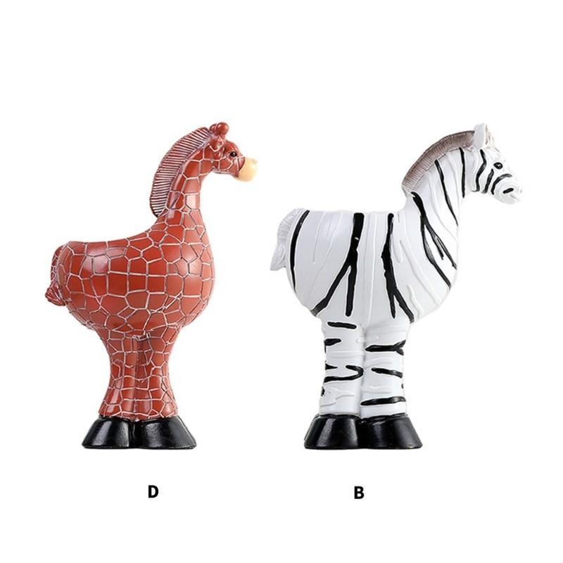 Creative Unique Giraffe/Zebras Shaped Succulent Holder Animal Plant Pot Tabletop Planter for Home or Office Decoration
