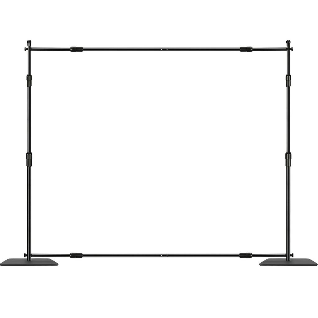 10ft X 10ft Pipe and Drape Kit, Heavy Duty Backdrop Stand with Carbon Steel Base, Adjustable Backdrop Support with 6 Clamps and A Carry Bag for