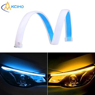 Denné svetlo do auta 12V LED DRL Flexibilný vodotesný pás Automatické svetlomety Biela smerovka Brzdové tečúce svetlá Auto styling