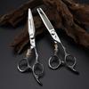 6" DMX-31 Premium Hairdressing Scissors Set: Straight, Serrated, Thinning Shears - Little Golden Tiger 7H