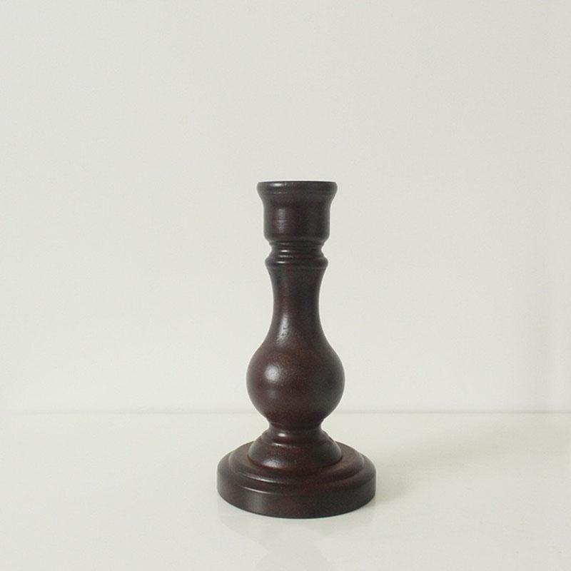 

Solid Wood Candlestick Decorations Pink Blue White Minimalist Wax Atmosphere Enhance Home Dining Table Bedroom Party Decoration 5 8.5 16.5&1Pc чорний