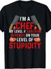 Funny Sarcastic Chef T-Shirt for Men & Women - Retro "I'm A Chef My Sarcasm Depends On Your Stupidity" Meat Cleaver Graphic Tee, Kitchen Cooking Gift 