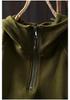 Autumn/Winter Half-Zip Stretchy Hooded Pullover Top