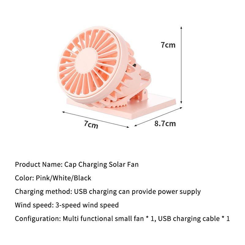 Portable Mini Hand Clip Fan Usb Rechargeable Solar Powered Fan For Travel Outdoor Hiking Camping Clip On Air Cooling Small Fan