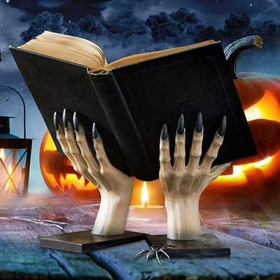 Cross-Border Halloween Witch Hand Resin Figurine - Bookshelf and Desktop Decoration, Christmas Gift.