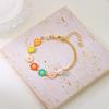 Colorful Daisy Flower Bracelet Necklace For Women Korean Sweet Clavicle Chain Choker Jewelry Set Girls Wedding Party Gift