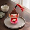 Plush Keychain for Bags Cute Buddha Keychain Dunhuang Style Pendant with Embroidered Colorful Woven Bracelet Details Soft Car Bag Charm Creative
