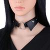 O-ring PU Leather Choker, Shirt Collar Style Punk Statement Clavicle Neck Chain