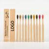 Disposable Eco Friendly Square Handle Soft Bristle Natural Biodegradable Kraft Paper Bag Bamboo Toothbrush