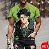 Man Anime Printed Casual Round Neck T-shirt Fashionable Comfortable Soft Breathable Minimalist Daily Large Loose T-shirt