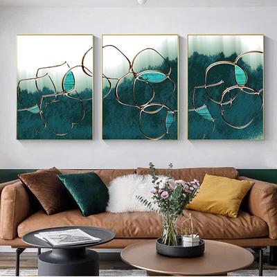 Abstract Green Color Block Watercolor Picture Canvas Painting Wall Art Fashion Poster and Print Modern Minimalist Home Decor