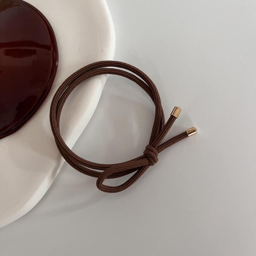Kaffee-farbenes hochelastisches Haarband im koreanischen Stil: Einfach, Vielseitig und Sanft zum Haar.
