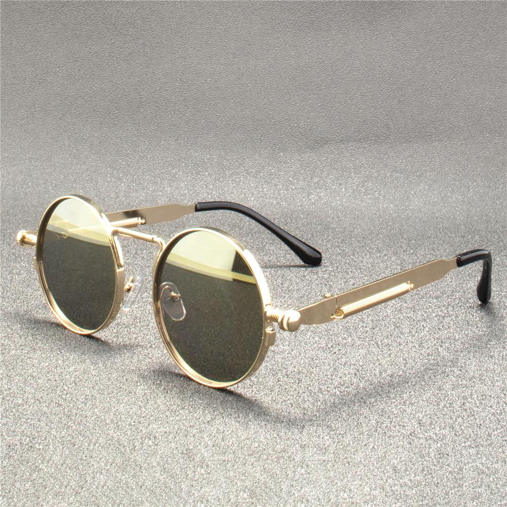 Vintage Punk Style Sunglasses Men Retro Round Metal Frame Women Sun Glasses Fashion Eyewear  Mujer