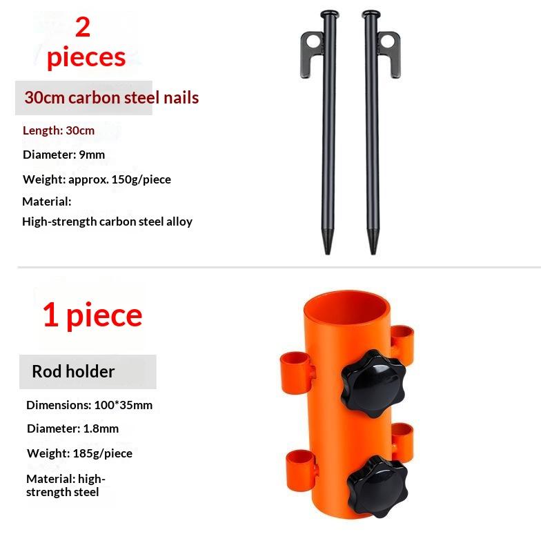 1 Pezzo Nero Supporto Palo Tenda da Campeggio Esterna Base Ombrellone Pesca in Spiaggia Tenda a Baldacchino Doppia Manopola Fissaggio Paletto a Terra Accessori