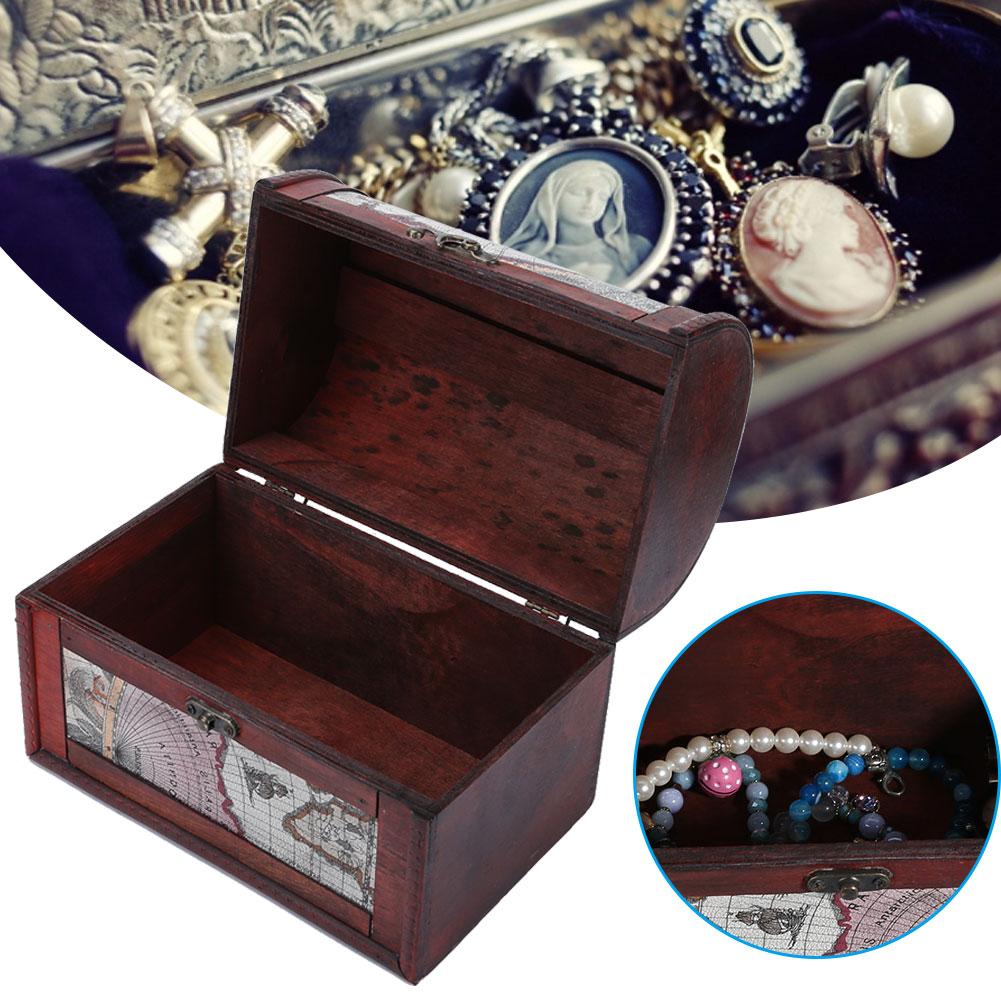 Vintage Schmuckschatulle Schmuck Ring Ohrringe Anhänger Halskette Aufbewahrungsbox OrganizerKarte