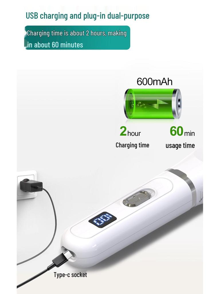 Digital Display Pet Nail Grinder & 4-in-1 Electric Shaver with USB Charging