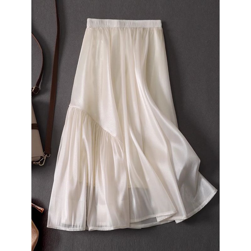 French-Style High-End Slimming and Comfortable Skirt, 2026 Summer Fashion High-Waisted A-Line Skirt, Beautiful Drapey Skirt, Trendy