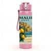 1PC Amalfi Coast Vintage Poster 750ml Color Plastic Sports Water Bottle Leakproof Flip Straw Lid For Sports Office Home Use