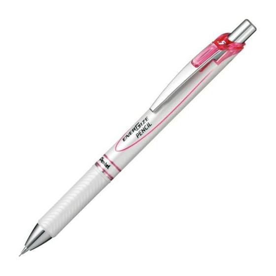 Pentel EnerGel XPL75-PW 0.5 Pearl Pink Mechanical Pencil, 5-Pack. Features a refreshing pearl white color, slide sleeve tip protection, 0.5mm lead
